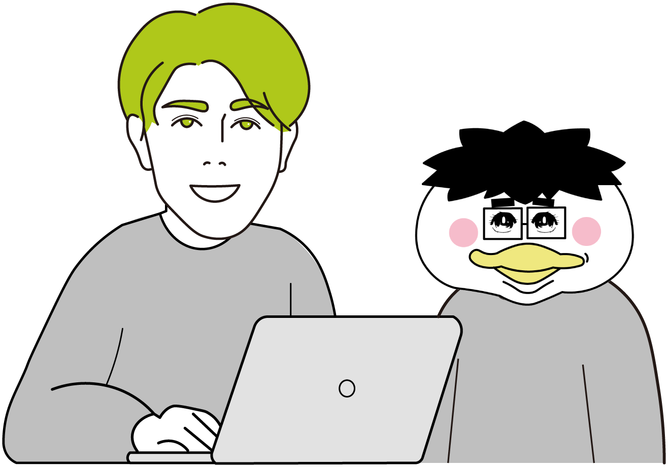 イラスト メンターと新人