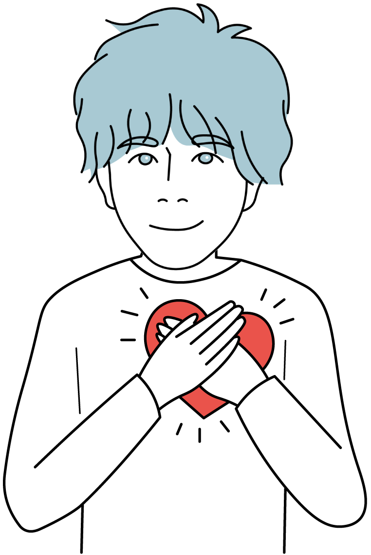 イラスト 心が温まる人